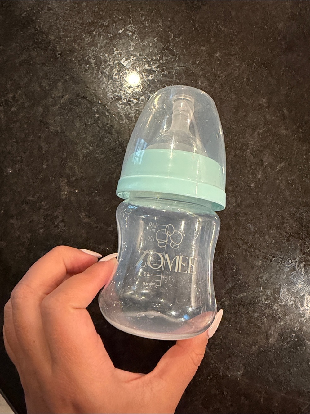 Zomee Baby Bottle in Mint and Clear